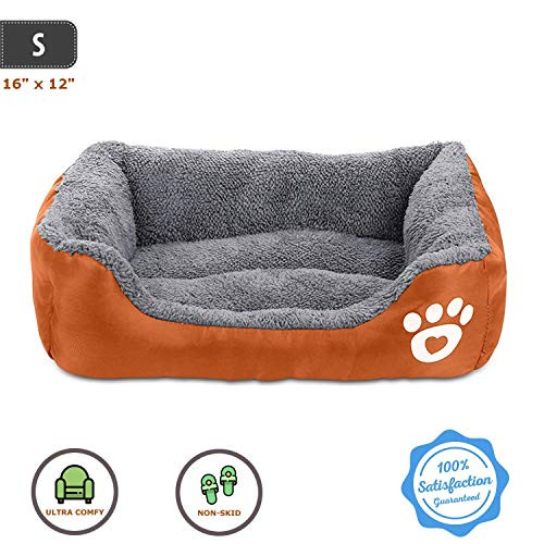 Pet Deluxe Dog Bed, Super Soft Pet Sofa Cats Bed, Non Slip Bottom Pet Lounger,Self Warming and Breathable Pet Bed Premium Bedding