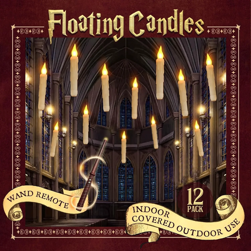 COCOBELA 12 Pcs Floating Candles with Wand, Magic Hanging Candles Flameless, Flickering Warm Light LED Taper Candle with Wand Remote, Battery Operated Window Candle for Halloween Witch Wizzard Decor COCOBELA 12 Pcs Floating Candles with Wand, Magic Hanging Candles Flameless, Flickering Warm Light LED Taper Candle with Wand Remote, Battery Operated Window Candle for Halloween Witch Wizzard Decor