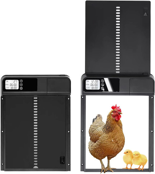 Pet Deluxe Automatic Chicken Coop Door, Aluminum Weatherproof Coops Door Opener with Timer, Predator Resistant Self-Locking Auto Chicken Doors for Home & Farm Pet Deluxe Automatic Chicken Coop Door, Aluminum Weatherproof Coops Door Opener with Timer, Predator Resistant Self-Locking Auto Chicken Doors for Home & Farm