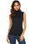 URRU Women's Sleeveless Slim Fit Turtleneck Mock Soft T-shirt Tank Tops Basic Stretchy Pullover S-XXL