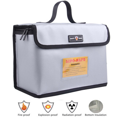 Fire Resistant Flame-Resistant Fireproof Explosion-Proof Waterproof Lipo Battery Storage Guard Pouch Sleeve Safety Protective Bag for Safe Charge & Storage Silver 12 x 9 Inches Large Size Fire Resistant Flame-Resistant Fireproof Explosion-Proof Waterproof Lipo Battery Storage Guard Pouch Sleeve Safety Protective Bag for Safe Charge & Storage Silver 12 x 9 Inches Large Size