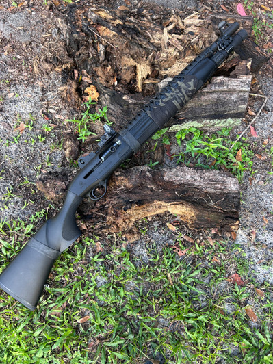 Panzer Arms M4 CUSTOM Vapor Eye Heat Shield + BLACK MULTICAM CAMO Wrap Shotgun Mod 1 & 2