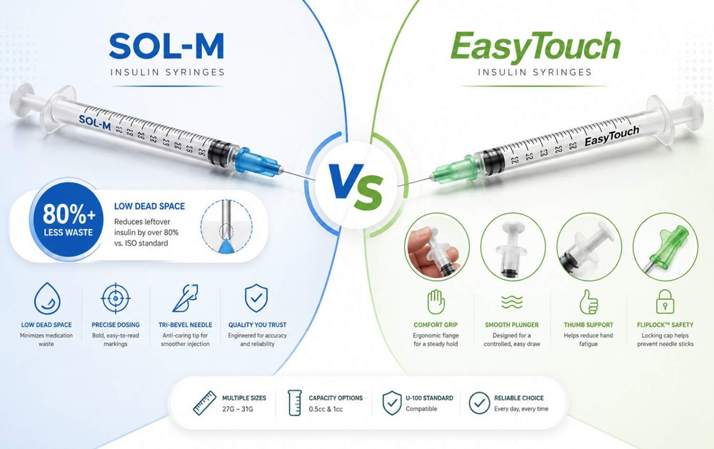 SOL-M vs EasyTouch Insulin Syringes: Which Is Right for You?