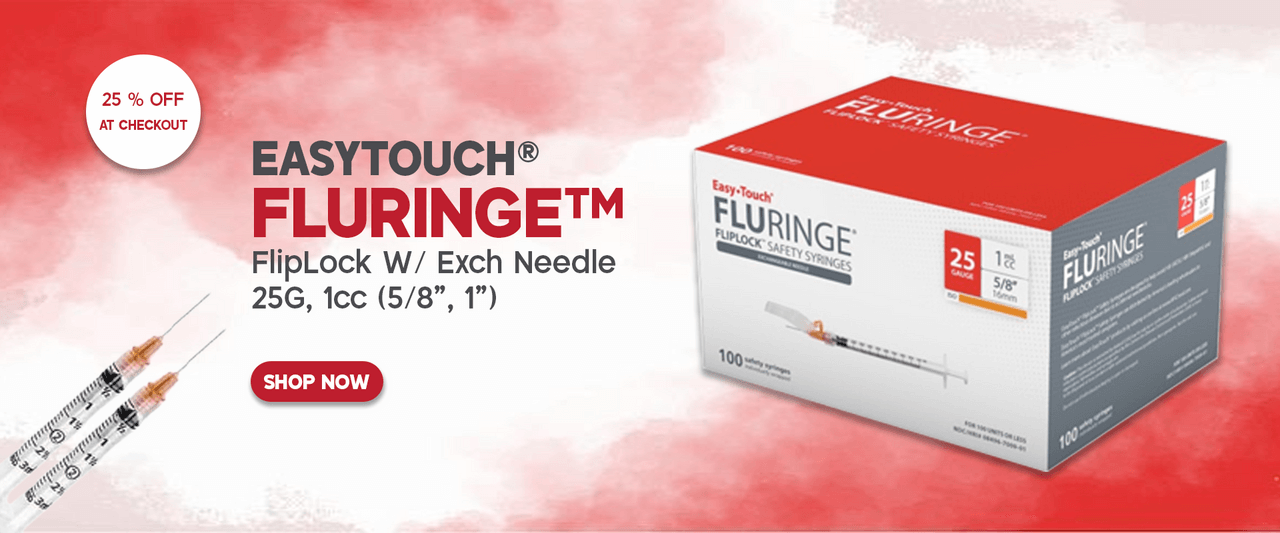 Easytouch Fluringe Fliplock W/Exch Needle 25g, 1cc