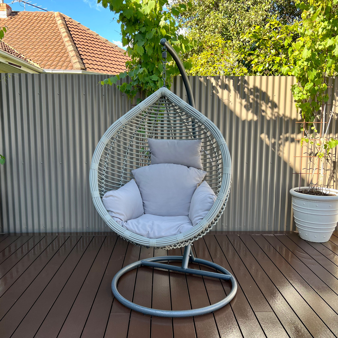 rattan garden egg chairs