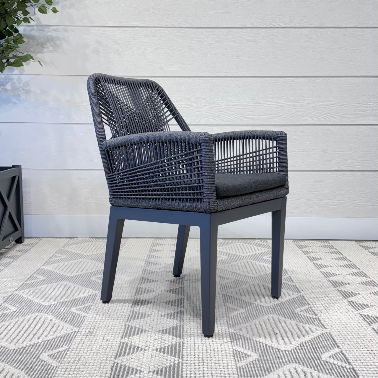 Yambuk Outdoor Aluminium and Rope Dining Chair - Charcoal Frame