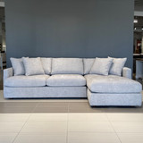 Newhaven Sofa Chaise, Armchair & Ottoman Suite - Small Right Hand Facing Grey Gum