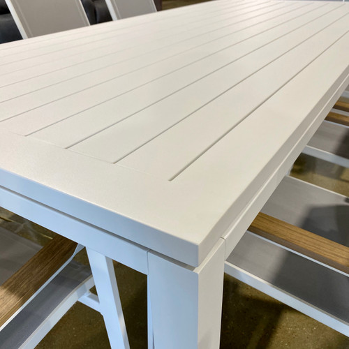 River Aluminium Slat Dining Table 180cm L - White