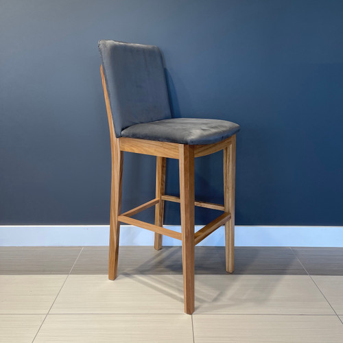 Brodie Bar Stool 70cm Seat Height - Fabric Charcoal