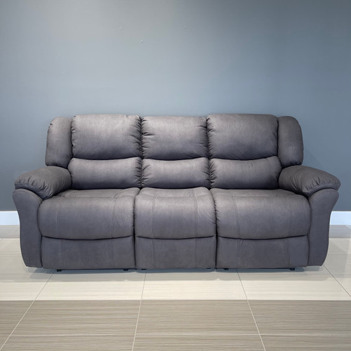 Seattle Reclining 3 Seater - Leather Air Charcoal