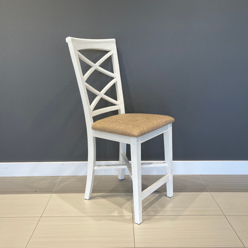 Provedore White Bar Stool - Bali Chair Pad