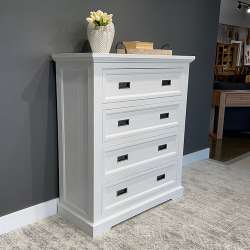 Provedore All White Tallboy 4 Drawers