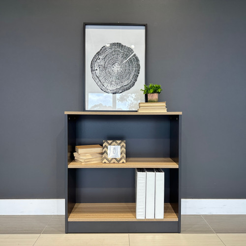 Performance Bookcase Small - Natural Oak/ Charcoal