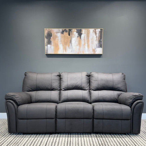 Kentucky Reclining 3 Seater - Leather Air Charcoal