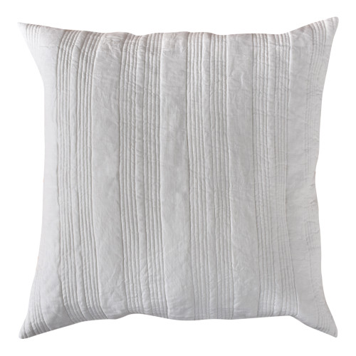 Roma Pair European Pillow Shams - White