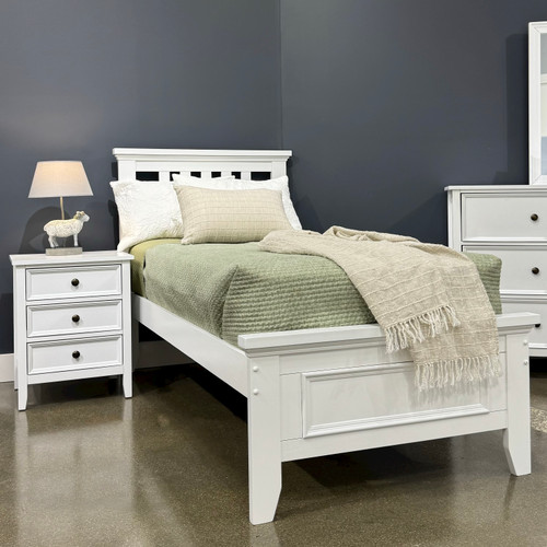 Joseph Single Bed, 1 x 3 Drawer Bedside, 1x Dresser, & Diamond Deluxe Mattress Suite