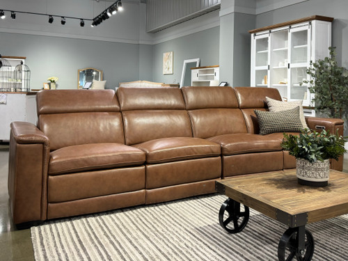 Sydney 4 Seater Sofa - Brown Leather NEW 3721-85 (LHF Loveseat, RHF Loveseat)