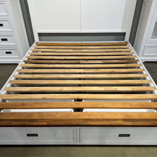 Provedore Two Tone King Bed w/ 2 Storage Drawers & Quality Sleep King Mattress