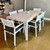 River Aluminium Slat Dining Table 180cm L - White