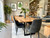 Milan 240cm Dining Table & 8x Mid Century Charcoal Chairs Suite