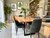 Milan 200cm Dining Table & 6x Mid Century Charcoal Chairs Suite