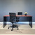 Performance Bow Front Desk - Red Gum/ Charcoal