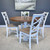 Provedore Two Tone Round Dining Table & 4x Provedore White Dining Chairs Suite