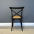 Marlo Dining Table, Bench Seat & 5 Cross Chair Black w/ Rattan Seat