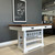 Provedore Two Tone Counter Table & 6x White Bar Stools Suite