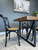Echuca New 180cm Dining Table, Bench Seat & 4x Black Cross Dining Chairs w/ Rattan Seat Suite