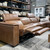 Sydney Corner Lounge w/ Armless chair - Brown Leather NEW 3721-85 (LHF Loveseat, Wedge, Armless Chair, RHF Loveseat)