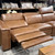 Sydney Corner Lounge w/ Armless chair - Brown Leather NEW 3721-85 (LHF Loveseat, Wedge, Armless Chair, RHF Loveseat)