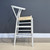 Wishbone Bar Stool - White w/ Natural Seat