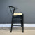 Wishbone Bar Stool - Black w/ Natural Seat