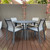 Avignon Round Table & 4x St Malo Chairs - Charcoal