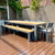 Sense Dining Table 300cm, 270cm Bench Seat & 6 Sorrento Stacking Chair - Black