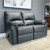 Kentucky Reclining 2 Seater - Black Leather