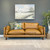 Manly Sofa, Loveseat, Armchair & Ottoman - Tan Leather