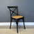 Cross Chair w/ Rattan Seat Black - Set of 8