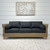 Portsea 3 Seater, 2 Seater, Armchair & Coffee Table - Brushed Wheat w/ Denim Cushions