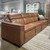 Sydney 4 Seater Sofa - Brown Leather NEW 3721-85 (LHF Loveseat, RHF Loveseat)