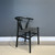 Wishbone Black Dining Chair w/ Black Seat - Set of 8