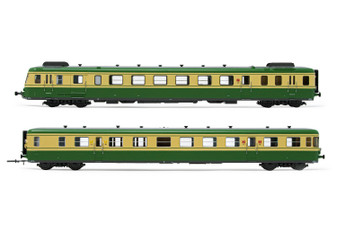 JOUEF HJ2386 SNCF, 2-unit railcar RGP2 class X 2700, green/yellow livery, period IV (DC)(HO)