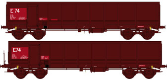 REE WBSE-014  Set de 2 Wagons TOMBEREAU FAS Ep.V Bogie Y25 (DC)(HO)