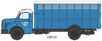 REE CB-113 Berliet GLC 6 livestock transporter blue, "G. Levaux" (H0)