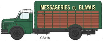 REE CB-118 Berliet GLC 6 box wooden body, green / brown, "MESSAGERIES DU BLAYAIS" (H0)