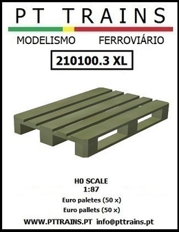 PT TRAINS 210100.3XL EURO PALLETS 50 PIECE (H0)