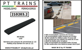 PT TRAINS 210203.2 PARKING STOP FOR CARS BLACK 12 PIECE (H0)