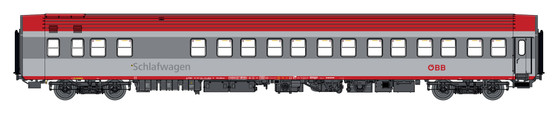 LS MODELS 47086 Sleeping car WLABmz AB32s of the ÖBB, epoch VI (DC)(HO)