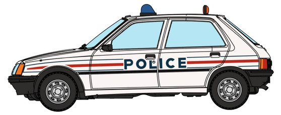 REE CB-155 Peugeot 205 car - POLICE (H0)